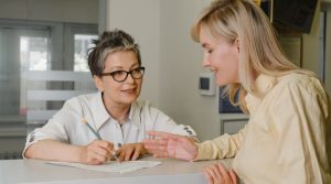 woman booking a sculptra treatment