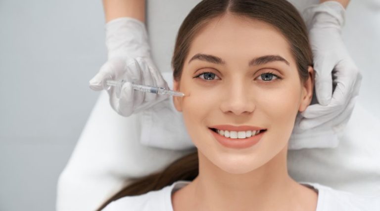 woman being injected with sculptra